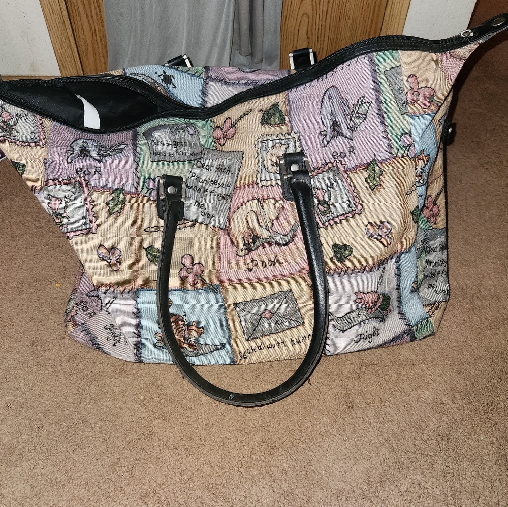 VTG Winnie The Pooh Walt Disney World Tapestry Weekender Bag